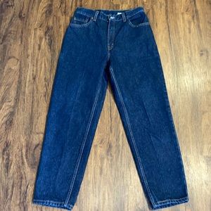 Vintage Levi 550 Relaxed Fit Tapered Leg High Waisted Dark Wash Mom Jeans-28X28